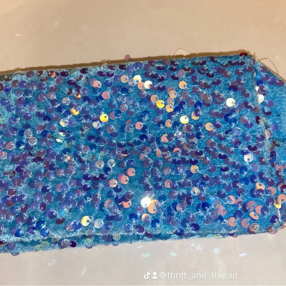 Velvet Royal Blue Sparkling Cosmetic/Traveler Bag - Picture 3 of 5